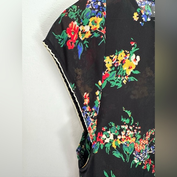 Free People Mazzy Black Floral Mini Dress Small - Picture 2 of 6